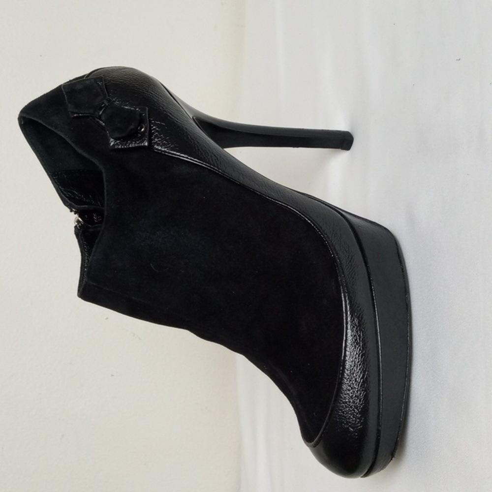 Dior (Authentic) Black Suede & Leather Ankle Bootie Heel Sz 36.5 - Picture 2 of 16